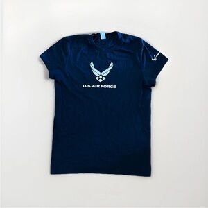 US Air Force USAF Navy Blue Cotton Shirt Women Small Fitted